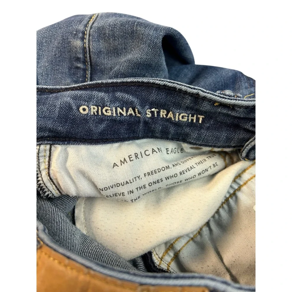 American Eagle Original Straight Airflex Jeans Blue Denim Mens 28x28‎
